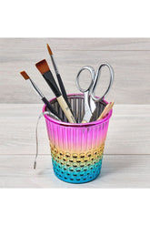 Plastic Rainbow Thimble Craft Container
